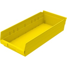 Akro-Mils Economical Storage Shelf Bins 4" Height x 8.40" Width x 17.90" Depth - Water Proof, Label Holder, Corrugated, Durable, Grease Resistant, Oil Resistant - Yellow - Polymer - 1 Each