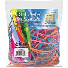 Alliance Rubber Brites File Bands Size: #117B - 7" Length x 0.1" Width - Reusable, Elastic, Stretchable, Latex-free, Freezer Safe, Microwave Safe, Durable - Pink, Blue, Orange - 50 / Pack