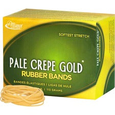 Alliance Rubber Pale Crepe Gold Rubber Bands Size: #16 - 2.5" Length x 0.1" Width - Reusable, Stretchable, Durable - Golden Crepe - 669 / Box