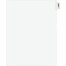 Avery&reg; Individual Legal Exhibit Dividers - Avery Style 1 Printed Tab(s) - Character - U - 8.5" Divider Width x 11" Divider Length - Letter - White Paper Divider - Paper Tab(s) - 20% Recycled - Reinforced Tab, Rip Proof, Unpunched - 25 / Pack