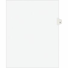 Avery&reg; Individual Legal Exhibit Dividers - Avery Style 25 x Divider(s) - Printed Tab(s) - Character - H - 1 Tab(s)/Set - 8.5" Divider Width x 11" Divider Length - Letter - White Paper Divider - White Tab(s) - 20% Recycled - Reinforced Tab, Rip Proof,