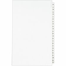 Avery&reg; Standard Collated Legal Exhibit Divider Sets - Avery Style 25 x Divider(s) - Printed Tab(s) - Digit - 26-50 - 25 Tab(s)/Set - 8.5" Divider Width x 14" Divider Length - Legal - White Paper Divider - Clear Paper Tab(s) - 20% Recycled - Unpunched,