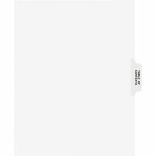 Avery&reg; Individual Legal Exhibit Dividers - Avery Style - Unpunched 25 x Divider(s) - 25 Printed Tab(s) - Message - Table of Contents - 25 Tab(s)/Set - 8.5" Divider Width x 11" Divider Length - Letter - White Paper Divider - Clear Tab(s) - 20% Recycled