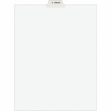 Avery&reg; Individual Bottom Tab Legal Dividers 25 x Divider(s) - Bottom Tab(s) - Exhibit H - 1 Tab(s)/Set - 8.5" Divider Width x 11" Divider Length - Letter - 8.50" Width x 11" Length - White Paper Divider - 20% Recycled - 25 / Pack