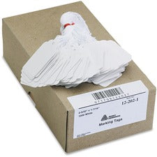 Avery&reg; Marking Tags, String, 2-5/32" x 1-7/16" , 1,000 Tags (12202) 2.16" Length x 1.44" Width - Rectangular - Twine Fastener - Cotton, Polyester, Card Stock - White - 1000 / Box