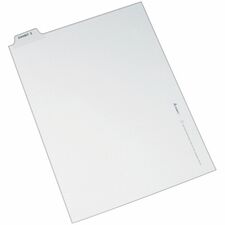 Avery&reg; Individual Bottom Tab Legal Dividers 25 x Divider(s) - Bottom Tab(s) - Exhibit Z - 1 Tab(s)/Set - 8.5" Divider Width x 11" Divider Length - Letter - 8.50" Width x 11" Length - White Paper Divider - 20% Recycled - 25 / Pack