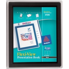 Avery&reg; Flexi-View Presentation Book Letter - 8 1/2" x 11" Sheet Size - 48 Sheet Capacity - Pocket(s): Internal - Polypropylene - Non-stick, Spill-free, Preprinted, Lightweight - 1 Each