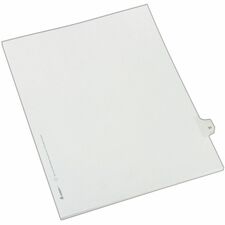 Avery&reg; Alllstate Style Individual Legal Dividers 25 x Divider(s) - Side Tab(s) - 31 - 1 Tab(s)/Set - 8.5" Divider Width x 11" Divider Length - Letter - 8.50" Width x 11" Length - Paper Divider - White Tab(s) - 20% Recycled - 25 / Pack
