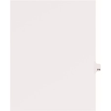 Avery&reg; Side Tab Individual Legal Dividers 25 x Divider(s) - Side Tab(s) - 216 - 1 Tab(s)/Set - 8.5" Divider Width x 11" Divider Length - Letter - 8.50" Width x 11" Length - White Paper Divider - 20% Recycled - 25 / Pack