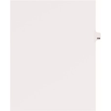 Avery&reg; Side Tab Individual Legal Dividers 25 x Divider(s) - Side Tab(s) - 258 - 1 Tab(s)/Set - 8.5" Divider Width x 11" Divider Length - Letter - 8.50" Width x 11" Length - White Paper Divider - 20% Recycled - 25 / Pack