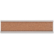 Advantus Display Rail 2" Board Height x 96" Board Width - Brown Cork, Wood Surface - Durable, Sturdy, Long Lasting - Satin Aluminum Frame - 1 Each