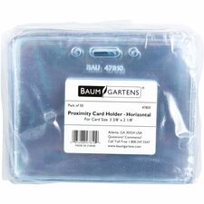 SICURIX Badge Holder Support 3.50" x 2.37" Media - Horizontal - Vinyl - Clear - 50 / Pack