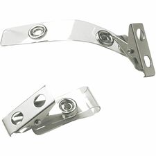 SICURIX Button ID Badge Strap Clips Clip 25 Pack CLEAR (68010) for ID Card, Backpack, Badge - Pre-punched, Sturdy - Clear - Metal - 25 / Pack