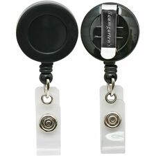 SICURIX Badge Holder Plastic - Black - 1 Each