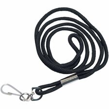 SICURIX Standard Rope Lanyard Standard - Hook Attachment - 36" Length - Black - Nylon - 12 / Pack