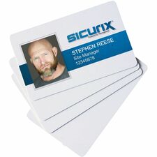 SICURIX CR 80 Blank ID Cards 30 mil 100 Pack White Printable - 2.12" x 3.37" Length - White - Polyvinyl Chloride (PVC) - 100 Pack