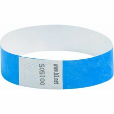 SICURIX Standard Dupont Tyvek Security Wristband Standard - 0.8" Height x 10" Width - Blue - Tyvek - 100 / Pack