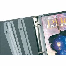 Baumgartens Magazine Organizer 12 Pack WHITE (JT-9000) 11.6" Length - 3 x Holes - 3 x Rings - Ring Binder - White, Clear - Plastic - 12 / Pack