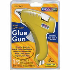 Creativity Street Trigger Style Mini Glue Gun Light Duty - 220&deg;F (104.4&deg;C) - Yellow, Clear