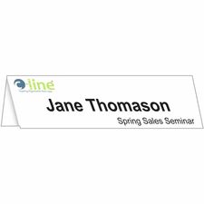 C-Line Inkjet/Laser Name Tents & Holders Letter - 8 1/2" x 11" - Heavyweight, Reusable - White - 50 / Box