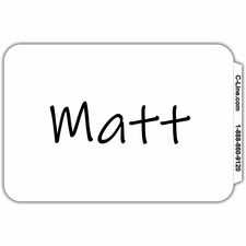 C-Line Plain White Self-adhesive Name Badges 3 1/2" Width x 2 1/4" Length - Removable Adhesive - Rectangle - White - Self-adhesive - 100 / Box