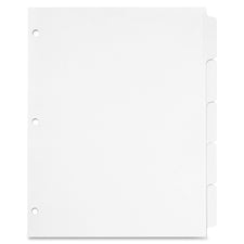 Cardinal&reg; Write 'n Erase Mylar Tab Dividers 5 x Divider(s) - Write-on Tab(s) - 5 Tab(s)/Set - 9" Divider Width x 11" Divider Length - Letter - 8.50" Width x 11" Length - White Divider - White Mylar Tab(s) - Reinforced Tab, Reinforced Hole, Erasable -