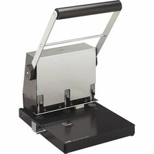 CARL Extra Heavy-duty 3-hole Power Punch 3 Punch Head(s) - 300 Sheet of 20lb Paper - 9/32" Punch Size - Steel - Platinum