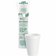 Dart J Cup 14 oz Squat Insulated Foam Cups 14 fl oz - White - Foam - Cold Drink, Hot Drink, Soft Drink - 25/Pack - 40 / Carton