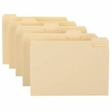Pendaflex Essentials 1/5 Tab Cut Letter Recycled Top Tab File Folder 8 1/2" x 11" - 3/4" Expansion - Top Tab Location - Assorted Tab Position - 11 pt. - 1 Plys - Manila - Manila - Corner - 10% Recycled - 100 / Box