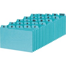 Oxford A-Z Tabs Index Card Guides Printed Tab(s) - Character - A-Z - 9" Divider Width x 6" Divider Length - Blue Pressboard Divider - Heavyweight - 25 / Set