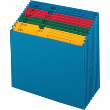 Pendaflex Recycled Expanding File 11" x 12" - 12 Pocket(s) - Paper, Paper - Blue - Preprinted - 10% Recycled - 1 Each