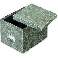 Globe-Weis Agate Heavy-duty Card File Lid Box Internal Dimensions: 9" Width x 6" Height - External Dimensions: 11.6" Depth - 1000 x Card - Heavy Duty - Fiberboard - Green - For Card, Check - Recycled - 1 Each