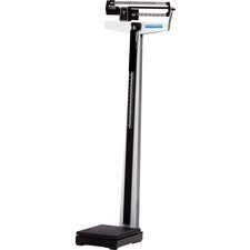 Health o Meter Dual-Reading Beam Scale 390 lb / 180 kg Maximum Weight Capacity - 84" Maximum Height Measurement - Black, Silver