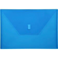 Lion A4 Recycled File Pocket 8 17/64" x 11 11/16" - Polypropylene - Blue - Weather Proof, Hook & Loop Closure, Heavy Duty - 20% Recycled - 1 Each