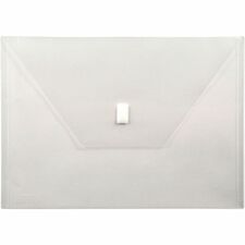 Lion 22080-CR A4 Recycled File Pocket 8 17/64" x 11 11/16" - Poly - Clear - Weather Proof, Hook & Loop Closure - 20% Recycled - 1 Each
