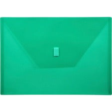 Lion 22080-GR A4 Recycled File Pocket 8 17/64" x 11 11/16" - Poly - Green - Weather Proof, Hook & Loop Closure - 20% Recycled - 1 Each