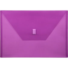 Lion 22080-PR A4 Recycled File Pocket 8 17/64" x 11 11/16" - Poly - Purple - Weather Proof, Hook & Loop Closure - 20% Recycled - 1 Each