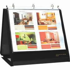 Lion Insta-Cover Round Ring Easel Binder 3/4" Binder Capacity - Letter - 8 1/2" x 11" Sheet Size - 3 Ring(s) - Fastener(s): Round Ring - Pocket(s): 40 - Horizontal Orientation - Black - Recycled - Label Holder, Reinforced Sewn Edge, Business Card Holder -