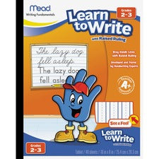 Mead Raised Ruling Dotted Line Writing Tablet 40 Pages - 0.75" Ruled - 8" x 10" Sheet Size - White Paper - 1 Each