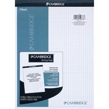 Mead Quad Ruled Stiff - Back Planning Pad - Letter 80 Sheets - Letter - 8 1/2" x 11" Sheet Size - Assorted Paper - Navy Cover - Heavyweight, Micro Perforated, Stiff-back - 1 Pad