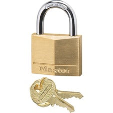 Master Lock Solid Brass Padlock Keyed Different - 0.25" Shackle Diameter - Rust Resistant - Brass - 1 Each