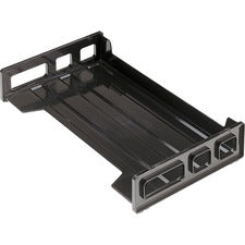 Officemate Side-Loading Desk Tray 2.80" Height x 16.25" Width x 9" Depth - Desktop - Stackable, Durable, Non-stick, Carrying Handle, Portable - Black - Plastic - 1 Each