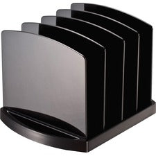 Officemate 2200 Series Standard File Sorter 4 Compartment(s) - 6.80" Height x 9.38" Width x 8" Depth - Desktop - Non-skid Base - Black - Plastic - 1 Each