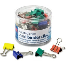 Officemate Binder Clips Small - 0.38" Size Capacity - Assorted - 36 / Pack