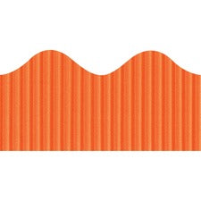 Bordette Decorative Border Rectangle with Scalloped Trim Shape - Pin-up - Fadeless - 4" Height x 2.25" Width x 600" Length - Orange - Paper - 1 Roll