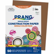 Prang Construction Paper Multipurpose - 9" Width x 12" Length - Brown - 50 / Pack