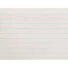 Zaner-Bloser Dotted Midline Newsprint Paper 500 Sheets - 0.50" Ruled - Unruled Margin - 10 1/2" x 8" Sheet Size - White Paper - 500 / Pack