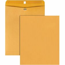 Quality Park 11-1/2 x 14-1/2 Clasp Envelopes with Deeply Gummed Flaps Clasp - #105 - 11 1/2" Width x 14 1/2" Length - 28 lb - Gummed - Kraft - Kraft - 100 / Box
