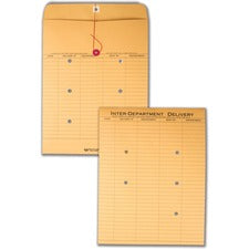 Quality Park 10 x 13 Inter-Departmental Envelopes Inter-department - 10" Width x 13" Length - 28 lb - String/Button - Brown Kraft - Kraft - 100 / Box