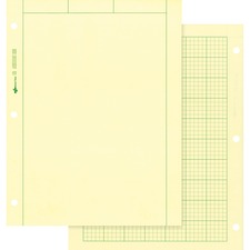 Rediform Computation Pads - Letter 100 Sheets - Stapled/Glued - Letter - 8 1/2" x 11" Sheet Size - Green Paper - Subject - 1 Pad